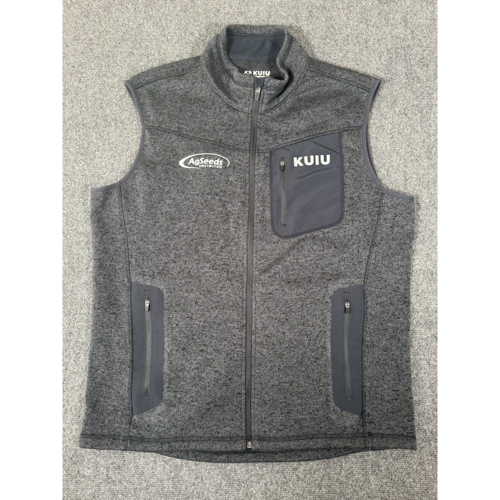 Kuiu Base Camp Fleece Vest Mens XL‎ Blue Gray High Loft Sweater Full Zip Outdoor